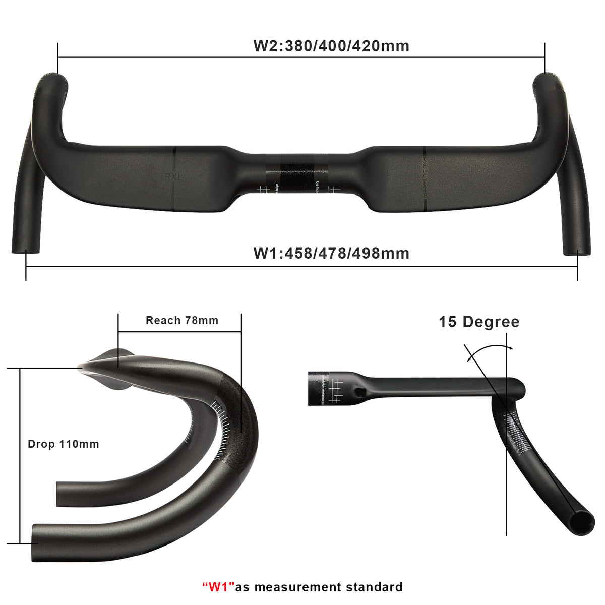 Carbon Drop Handlebar for Road Bike 31.8mm Inner Routing Racing Bike Bar
