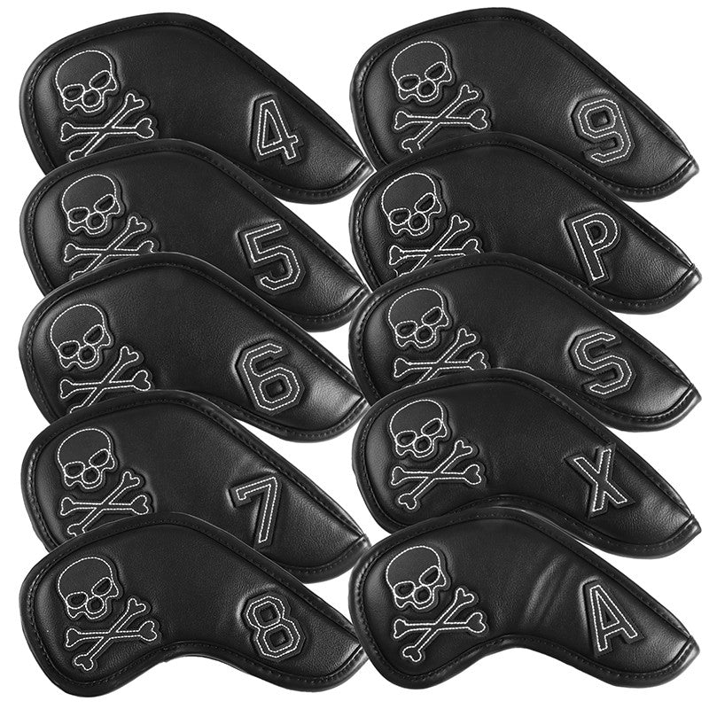 Golf Skull Skeleton Headcover for Irons - Black Golf Club Head Cover