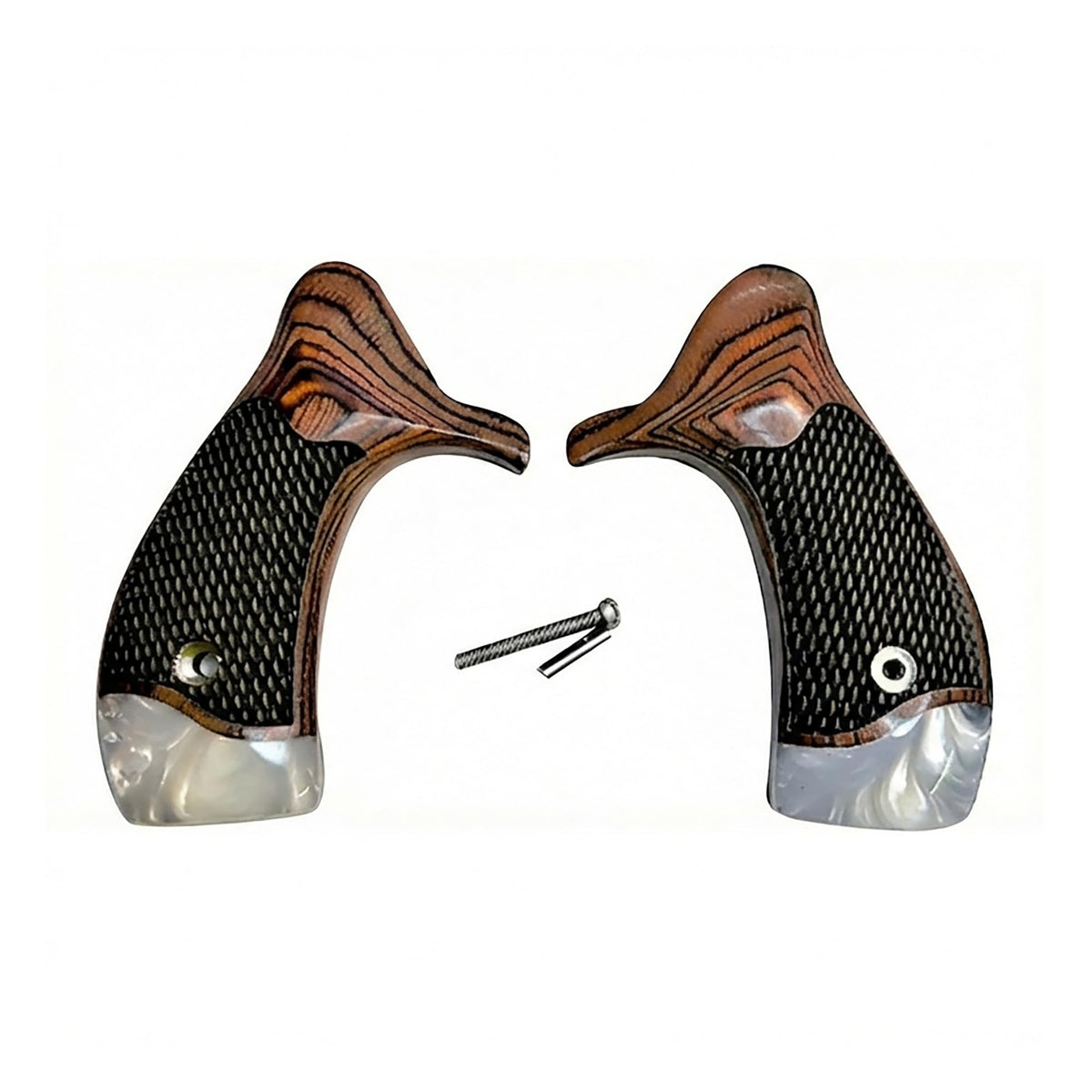 Rosewood & Pearl Revolver Grips for Taurus 856 & 942 - Checkered Style