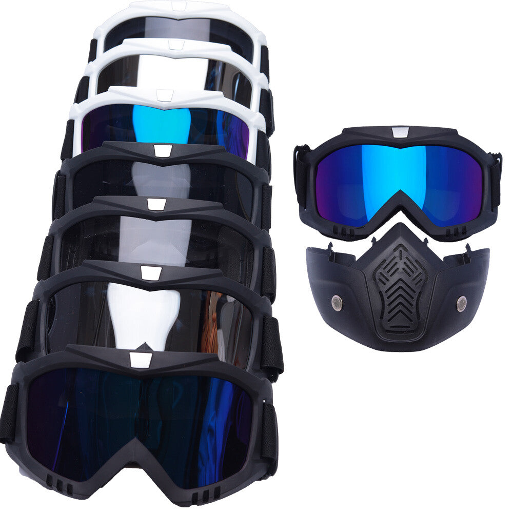 Protective Safety Goggles with Detachable Face Mask Anti-Scratch Work Glasses