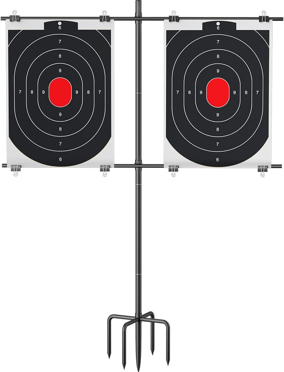 Adjustable Shooting Target Stand with 5-Prong Base for Outdoor Range