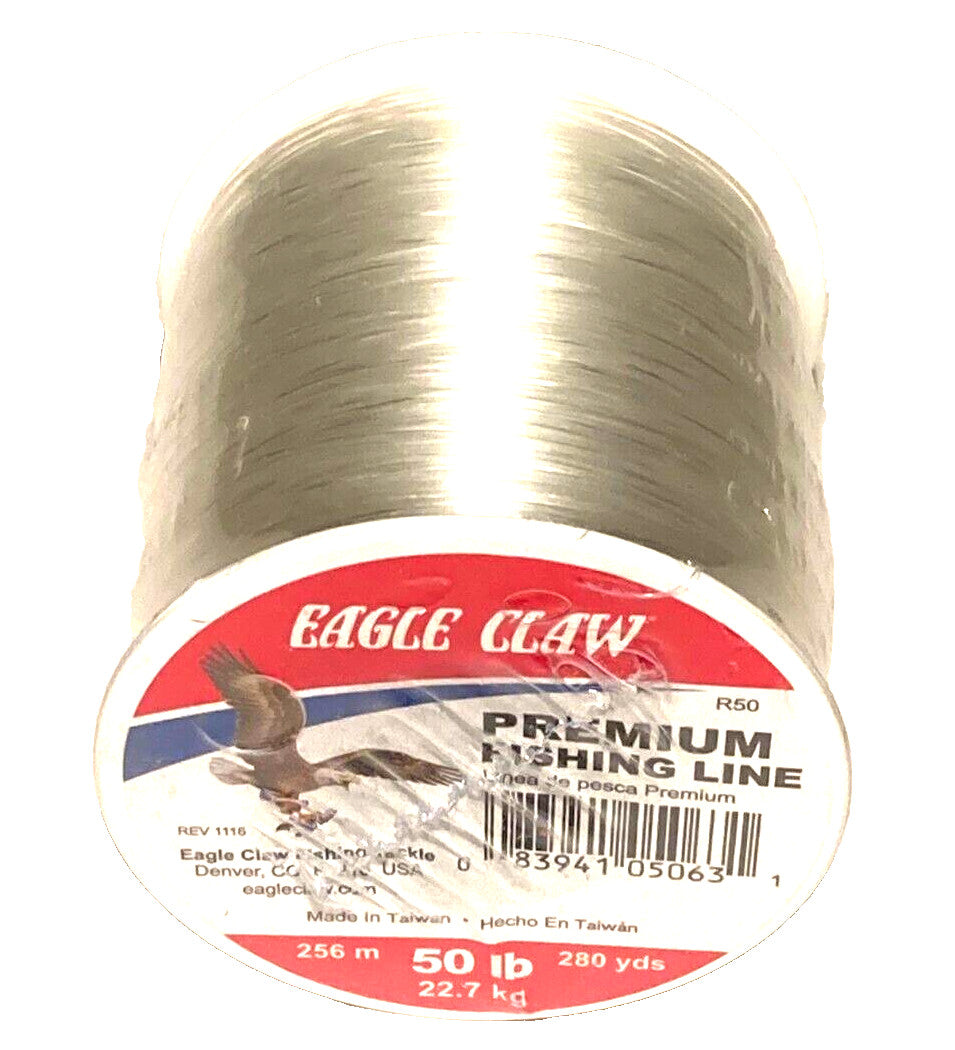 Premium Monofilament Fishing Line 50lb Test Clear 280 Yards Spool