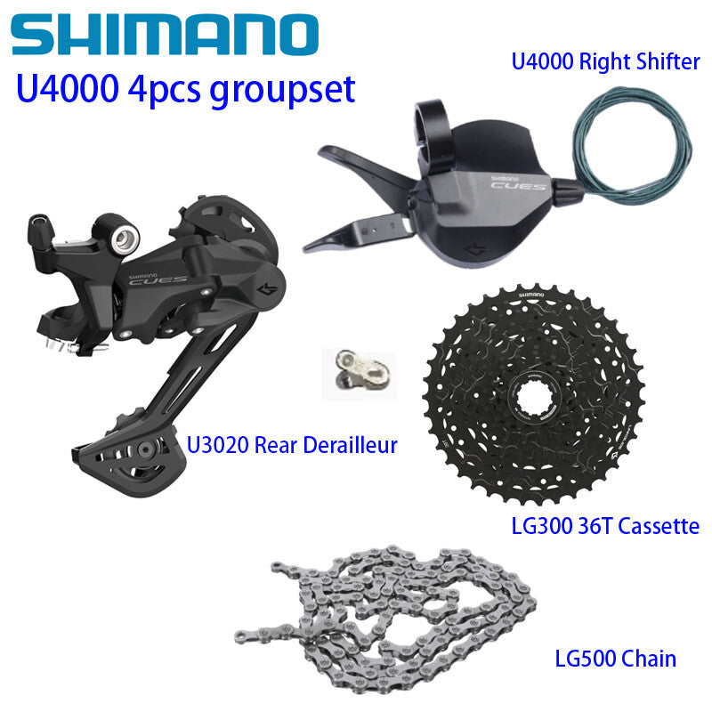 9-Speed Bicycle Groupset with Cassette, Rear Derailleur & Shifter - MTB Trail Cycling Parts