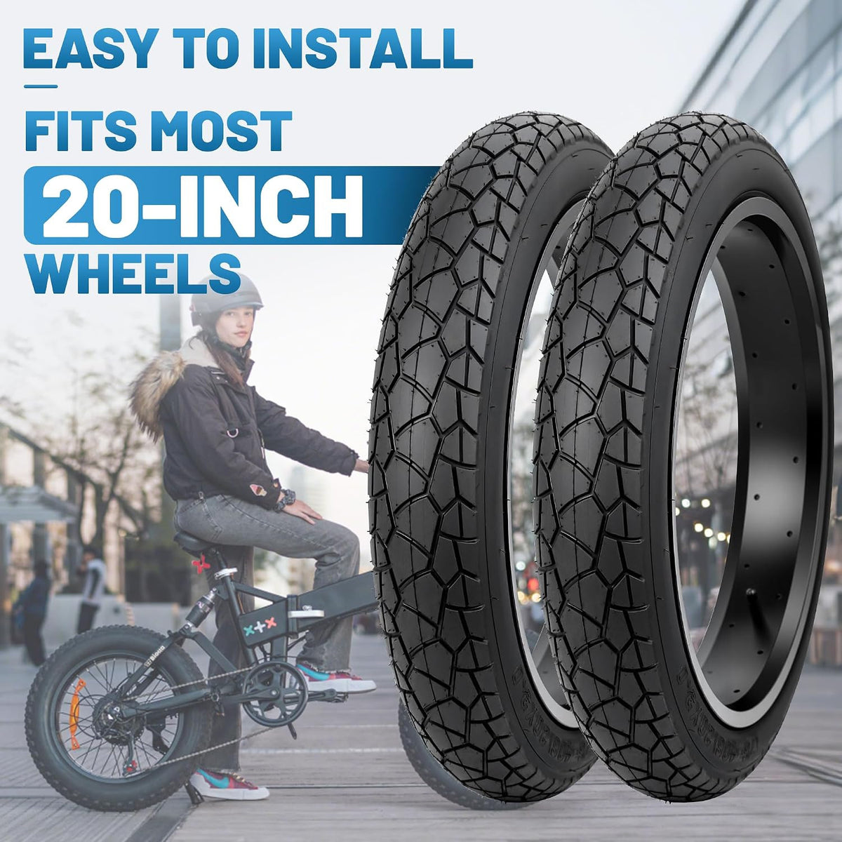 20 Inch Electric Bike Tire 3.0 Heavy Duty Snow Bicycle Tire for Fat Bikes