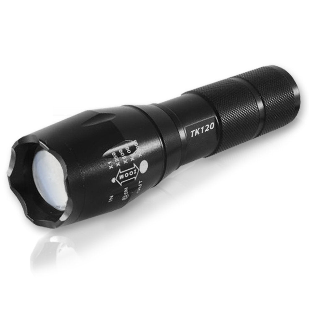 LED Tactical Flashlight 5 Modes Zoom Focus High Power 2 Pack