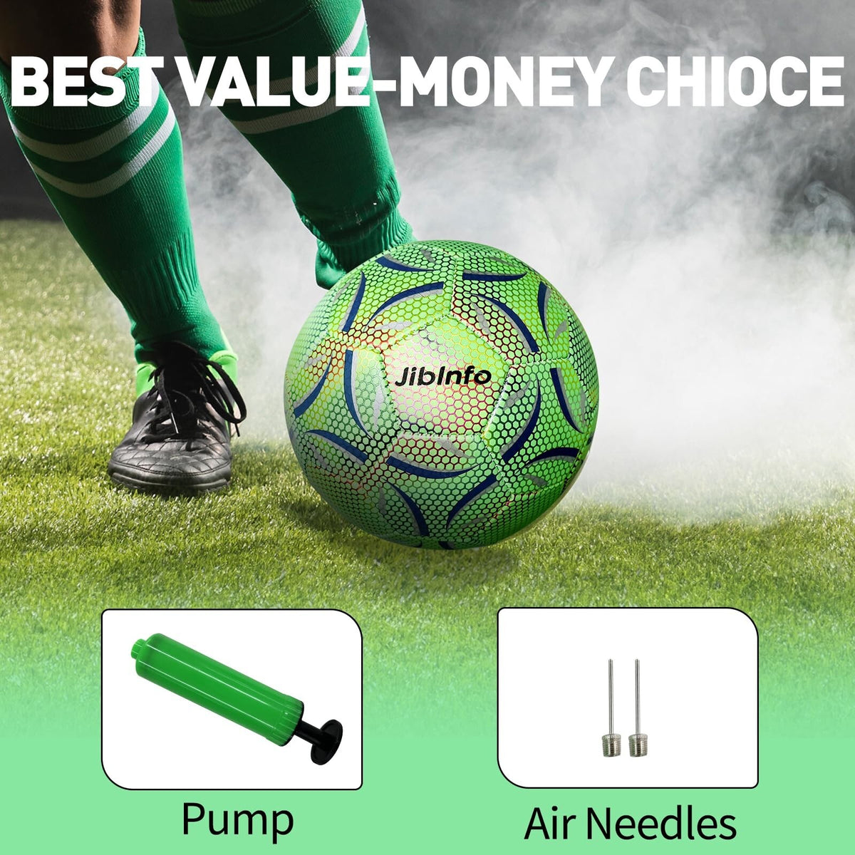 Glow in The Dark Size 4 Soccer Ball - Light Up Luminous Soccer Ball for Indoor & Outdoor Play