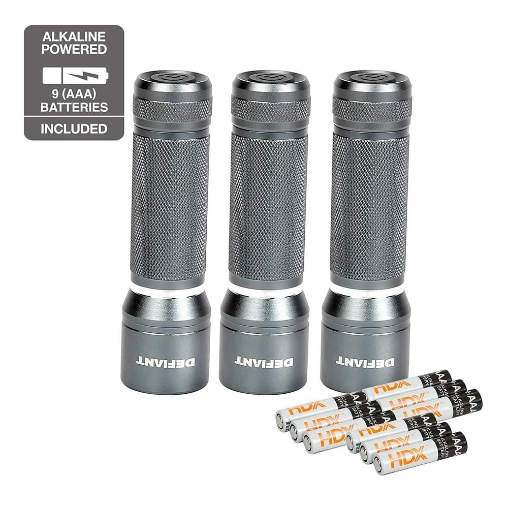 3-Pack LED Aluminum Flashlights - 300 Lumens Portable Emergency Light
