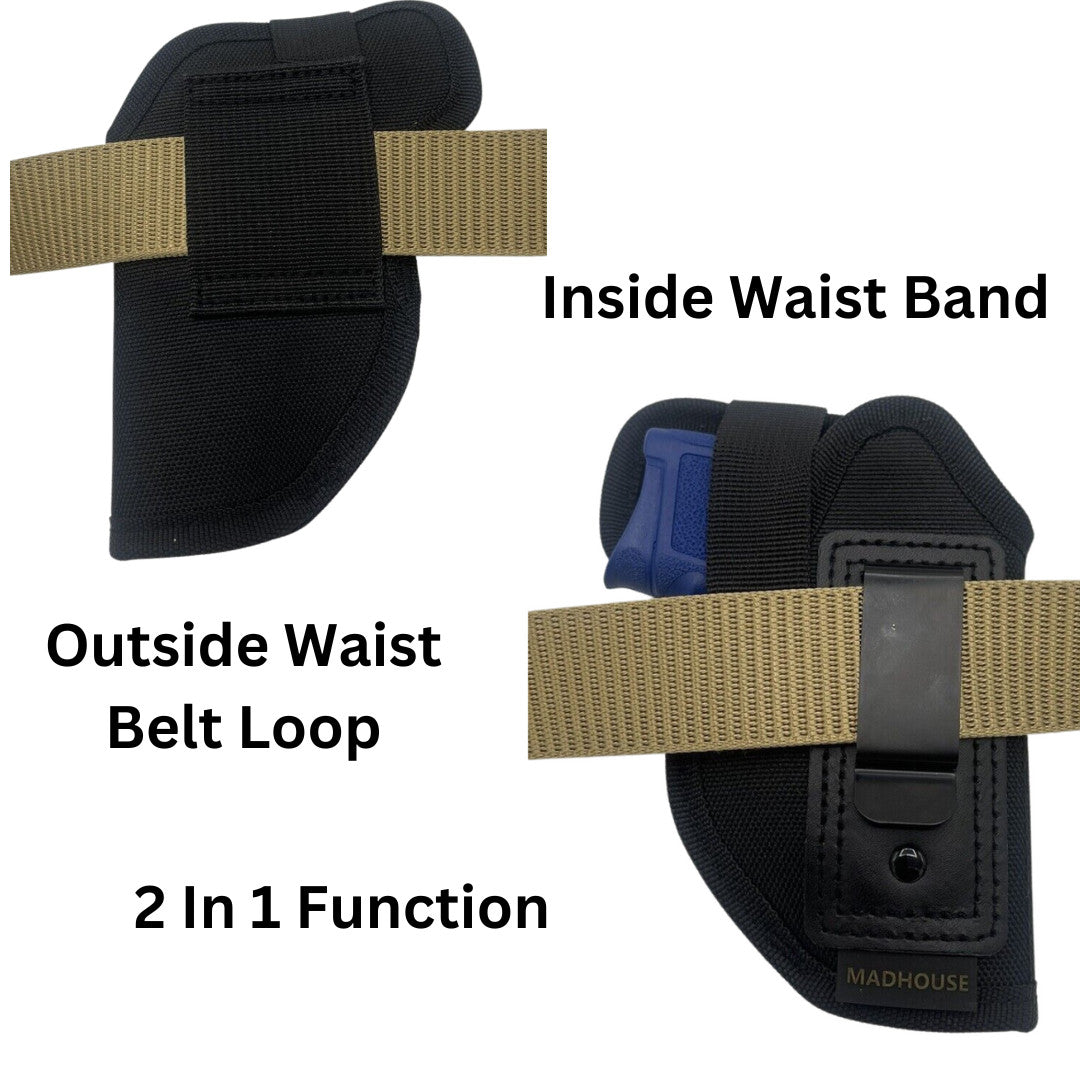 Ruger LCP 380 Holster with Safety Strap - Inside/Outside Waistband Concealed Carry