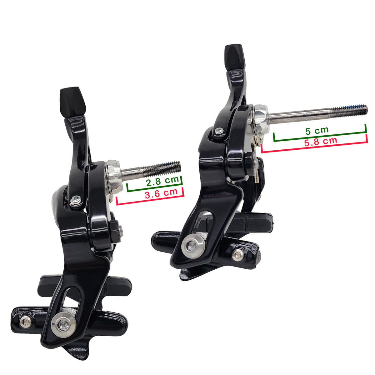 Tektro R539 Bicycle Caliper Brake Set 47-59mm Dual Pivot Black