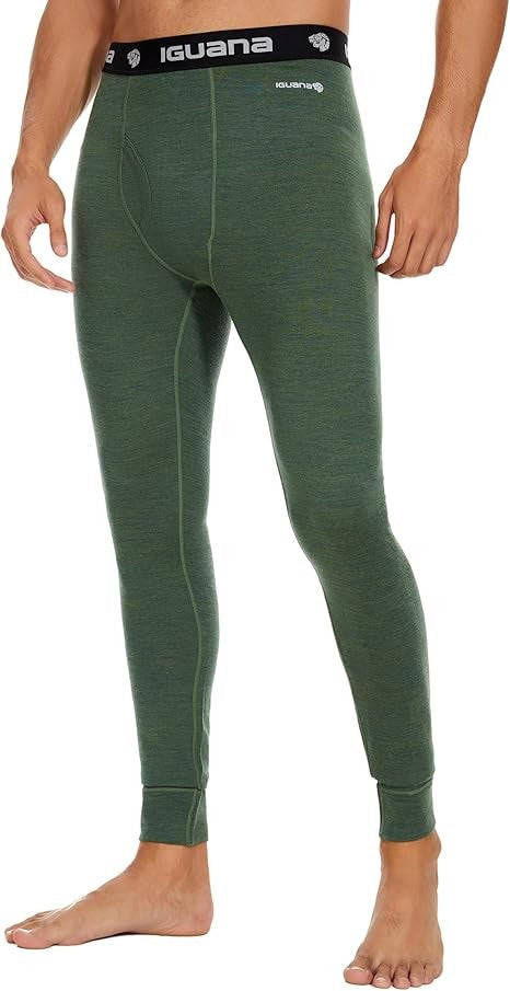 Men's Merino Wool Base Layer Pants - Thermal Long Johns for Winter