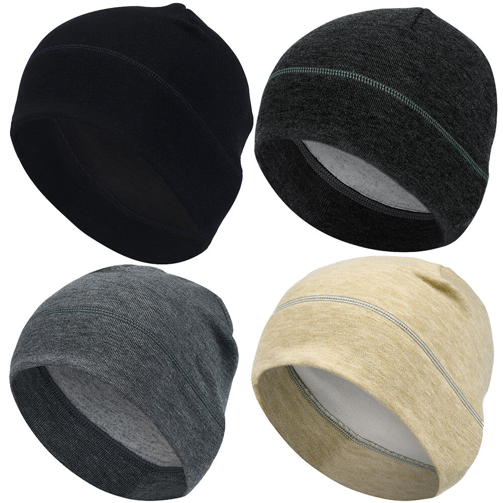 Men's Windproof Thermal Fleece Beanie Hat - Winter Skull Cap for Sports & Outdoor Activities