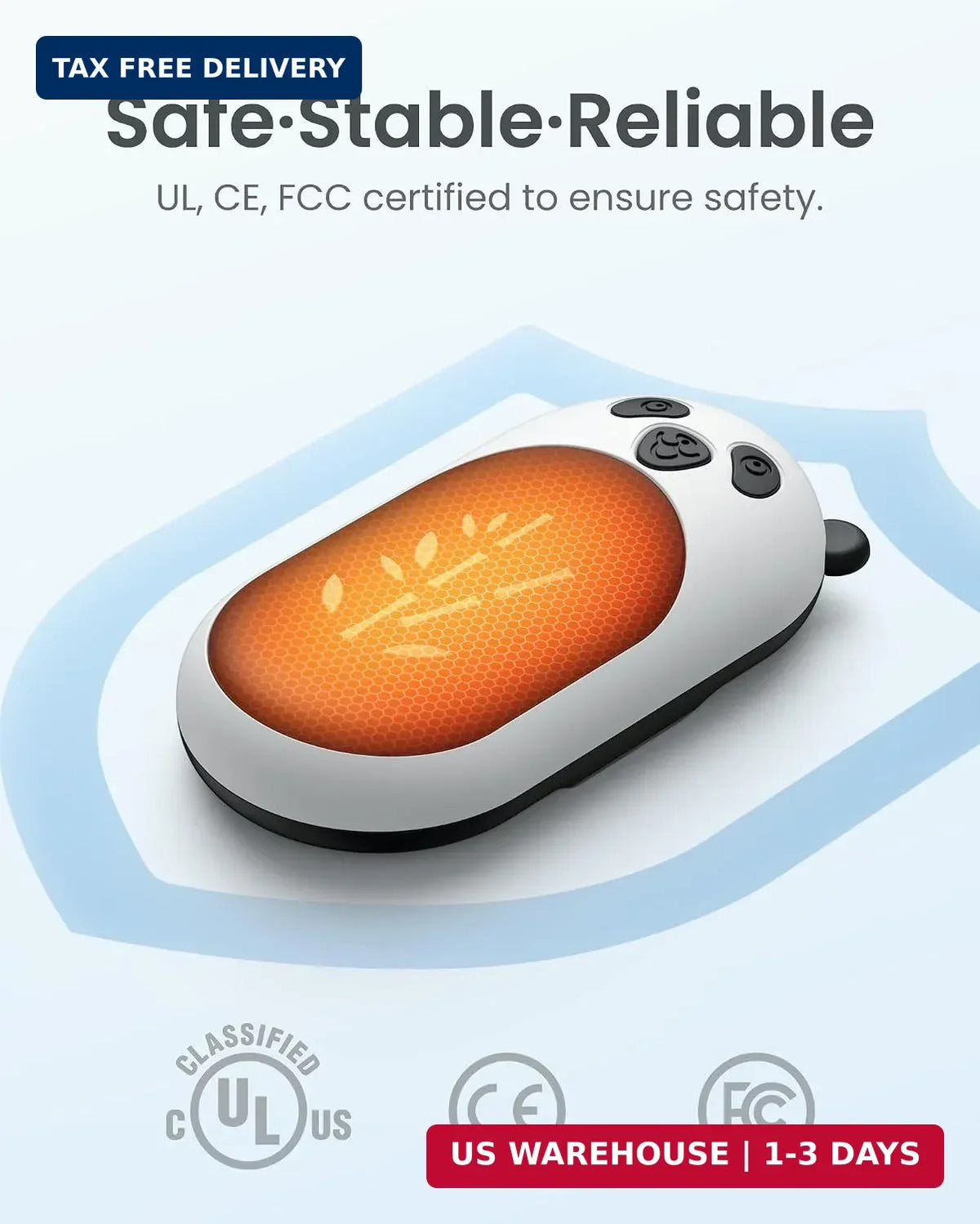 Rechargeable Hand Warmers 2 Pack, 6000mAh Portable Electric Hand Heaters