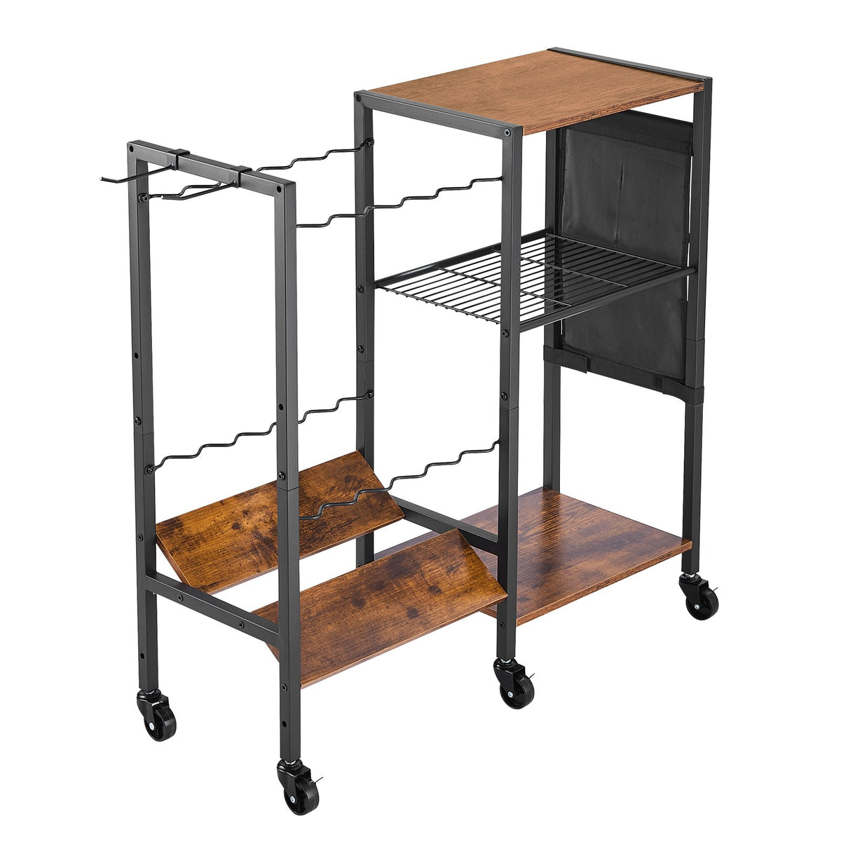 12-Pole Fishing Rod Holder Cart with Wheels for Garage & Storage