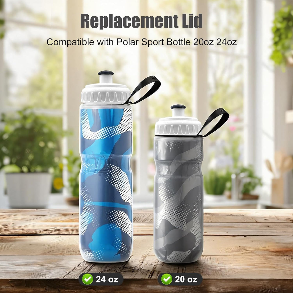 Replacement Plastic Lid for Polar Bottle 20oz 24oz - Leak-Proof Cap