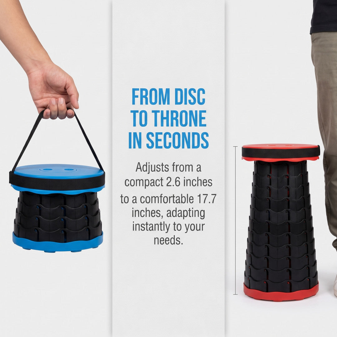 2-Pack Collapsible Camping Stools - Portable Outdoor Seating, 400LBS Load Capacity, Blue and Red