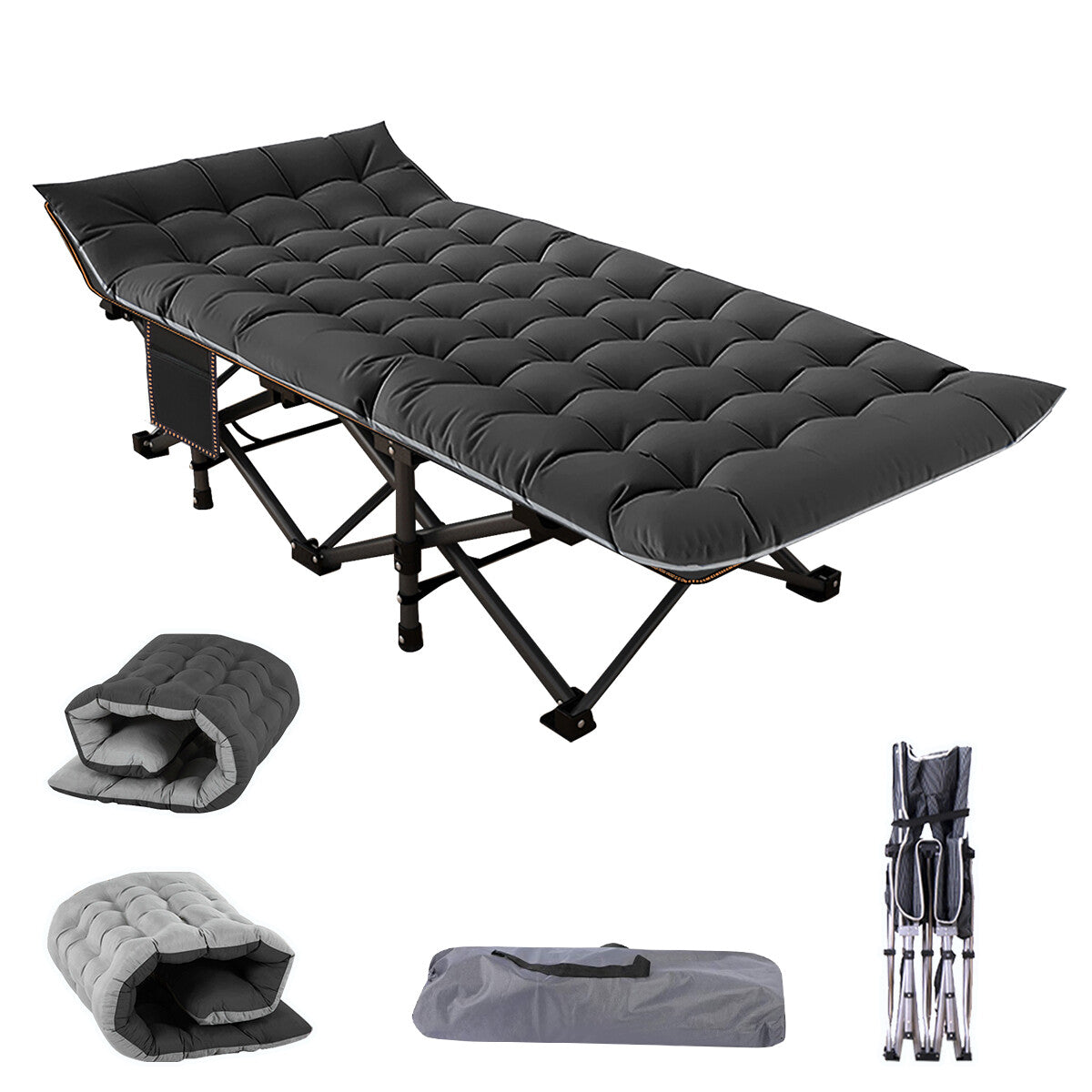 Heavy Duty Folding Camping Cot with Double Layer Oxford Support Up to 900 lbs