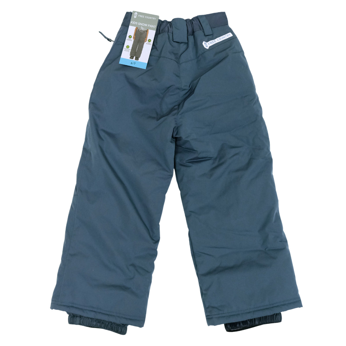 Kids Water-Resistant Snow Pants - Charcoal Grey, Size S (6/7)