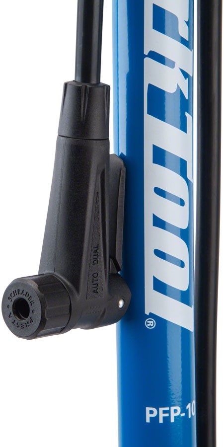 Floor Pump with Gauge 160 PSI for Bikes - Universal Presta & Schrader Compatibility - Blue