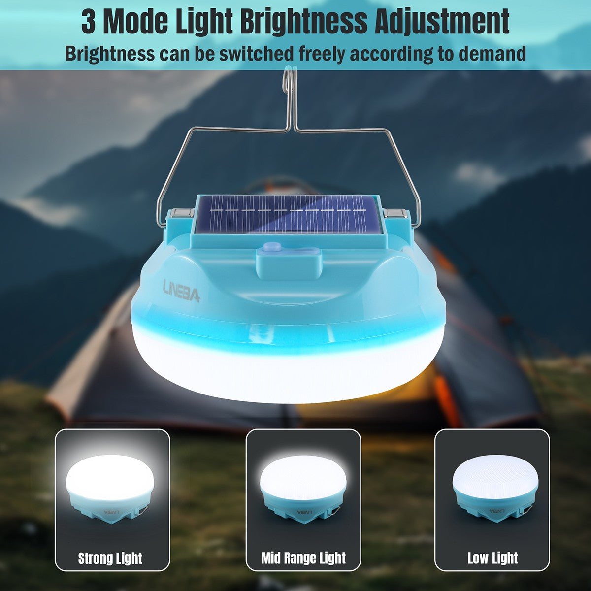 Rechargeable Camping Solar LED Lantern with Emergency Light