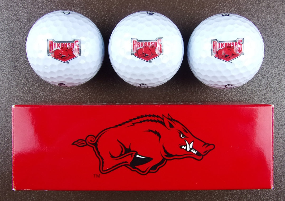Set of 3 Arkansas Razorbacks Callaway Warbird Golf Balls NCAA Logo