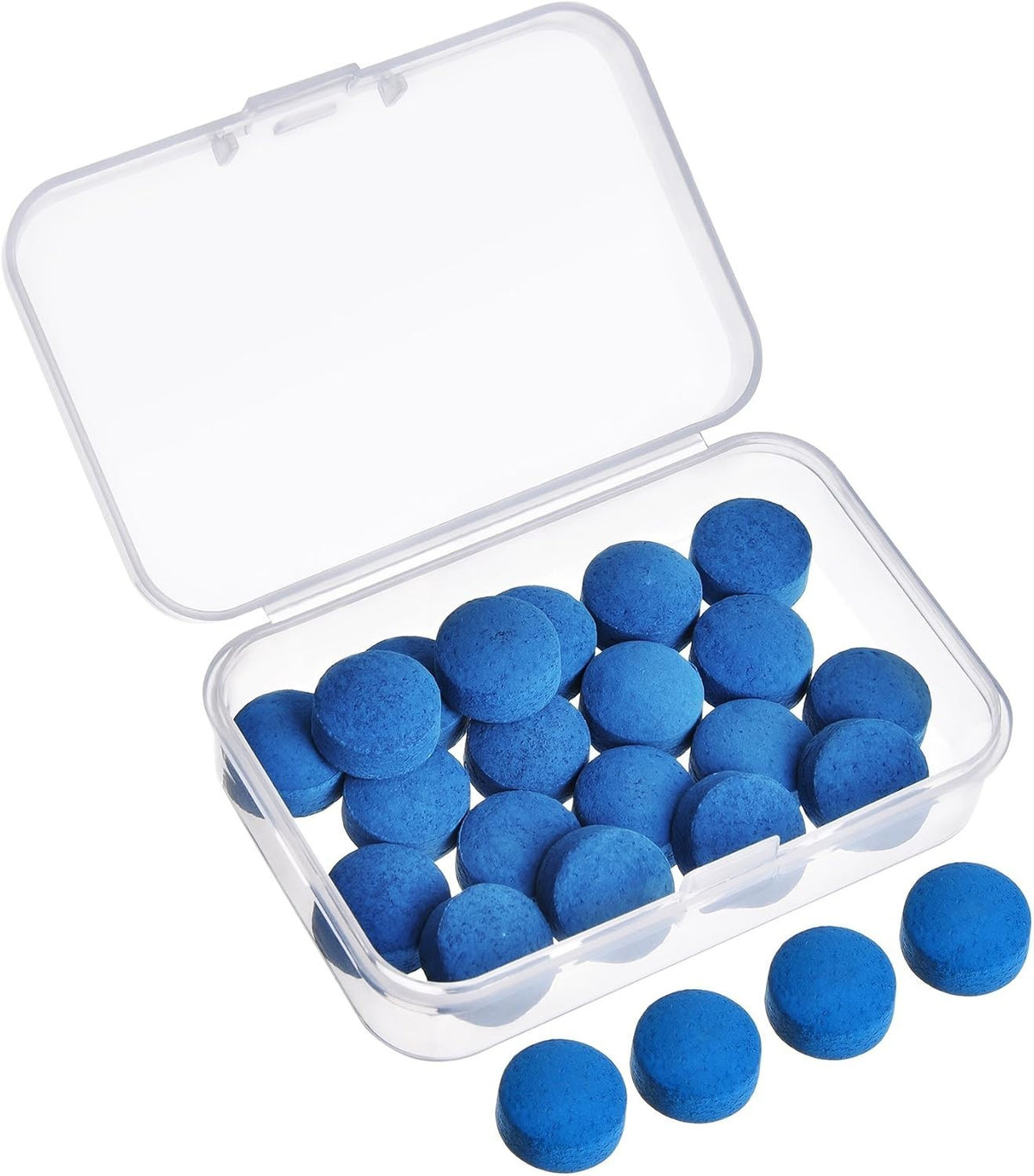 Blue 13mm Billiard Cue Tips Replacement Kit with Storage Box – 20 Tips