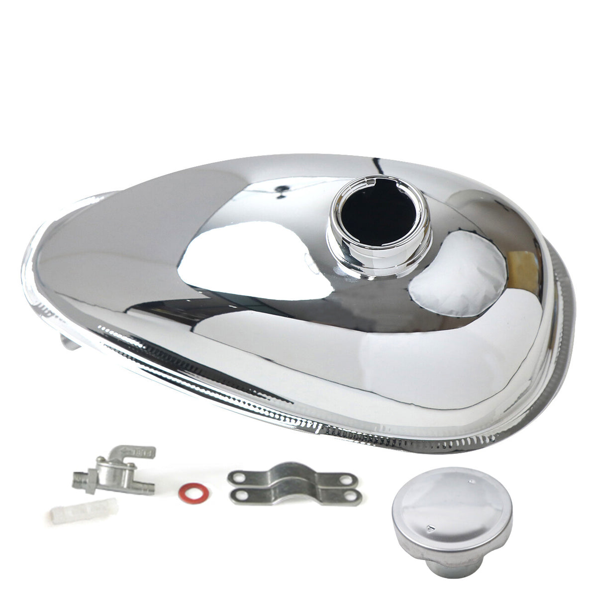 Motorized Bicycle Gas Tank with Cap and Petcock - 2L, 3L, 4L Capacity