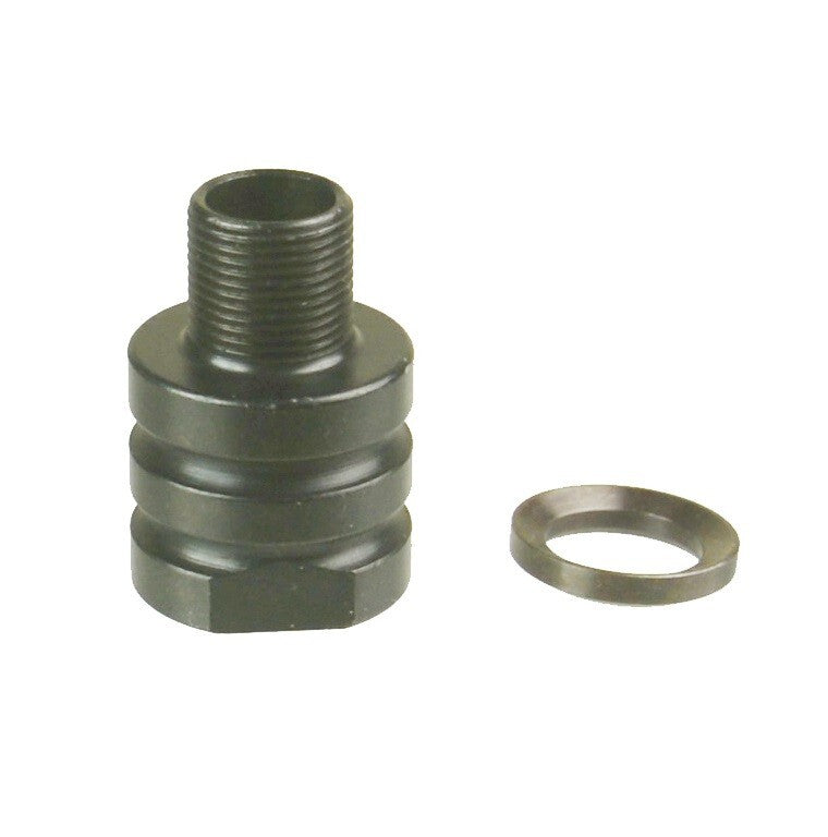 Steel 5/8x24 Inside Thread to 1/2x28 Outside Thread Muzzle Adapter - Black