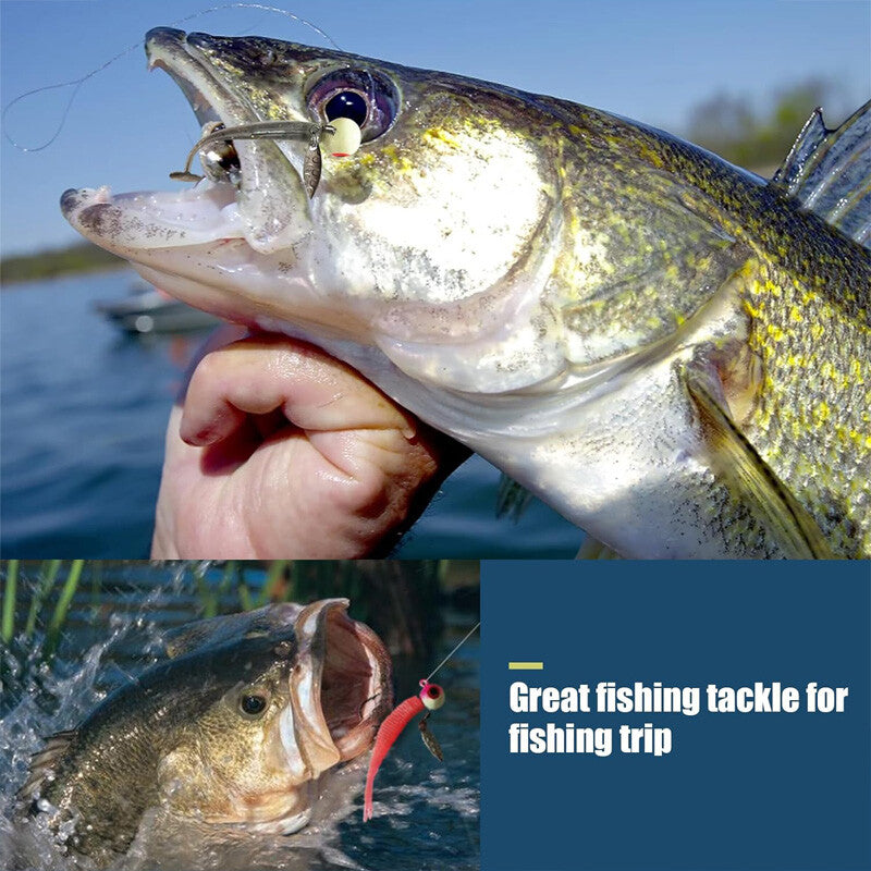Fishing Jig Heads with Willow Blade - 20pcs Lead Hooks for Bass Crappie