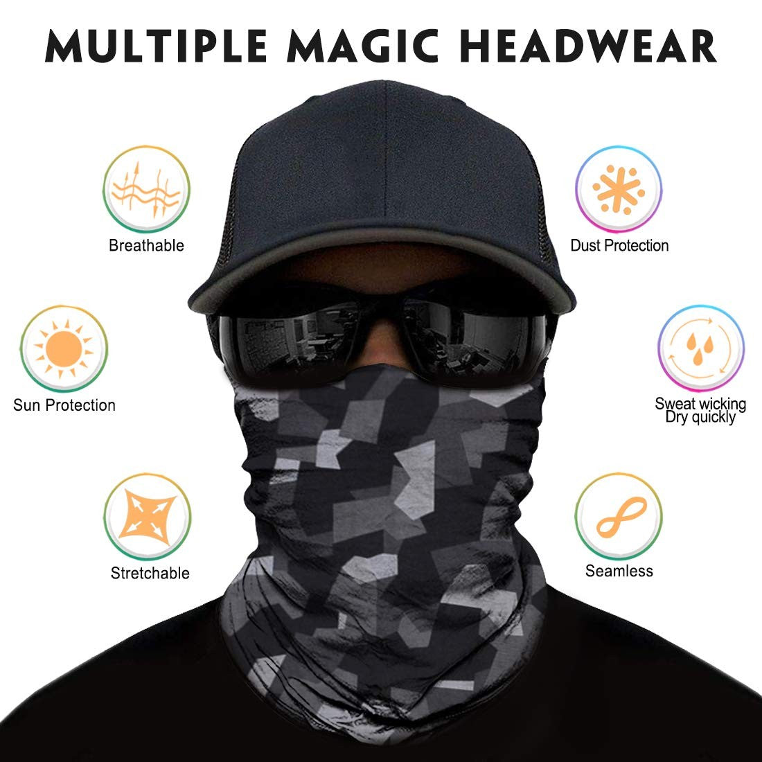 High-Quality Microfiber Neck Gaiter Face Mask for Outdoor Sports & UV Protection