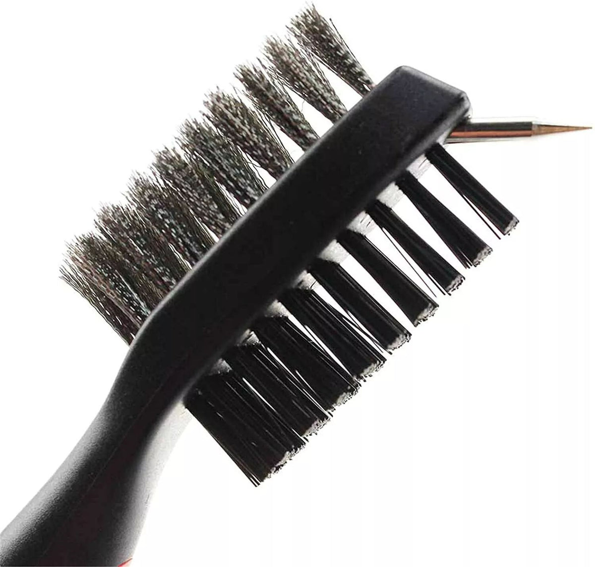 Golf Club Groove Brush Cleaner with Retractable Hook & Aluminum Carabiner