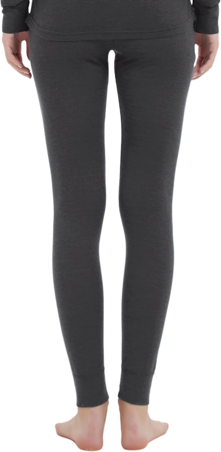 Women's Merino Wool Base Layer Pants - Midweight Thermal Long Johns