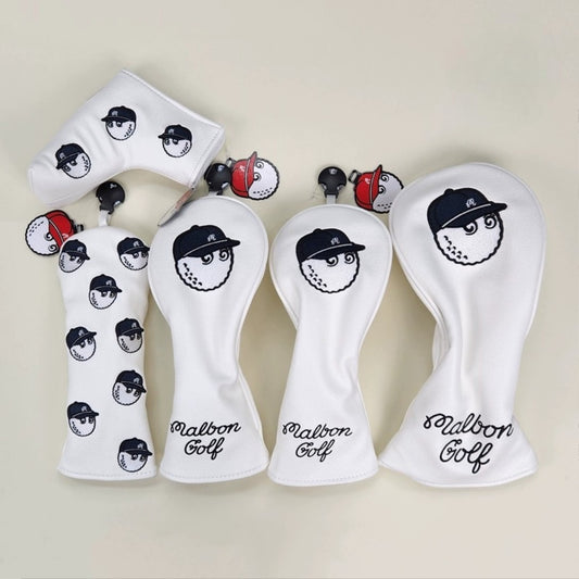 Golf Club Head Covers Set in White - Protect & Style Your Clubs