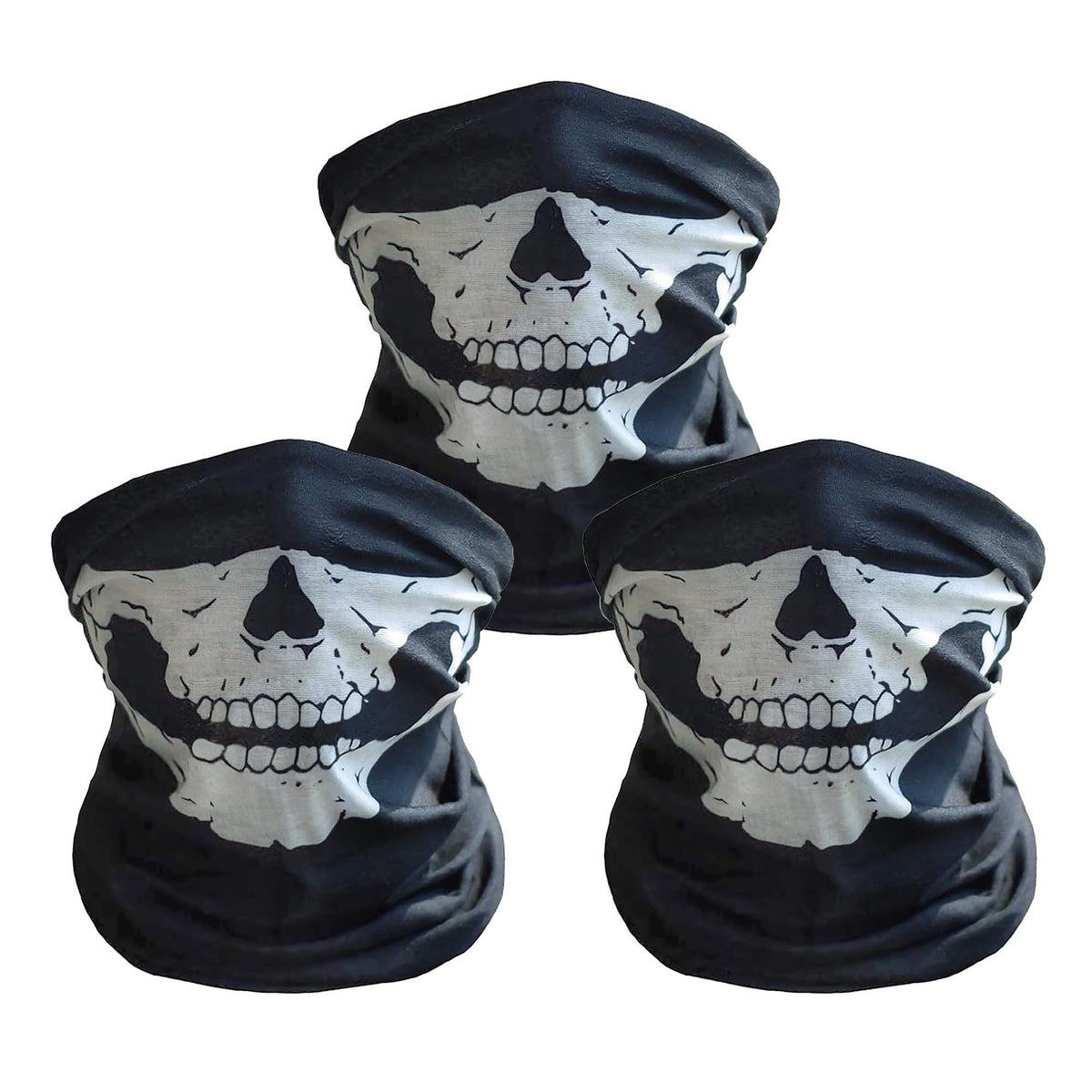 3 Pack Skull Balaclava Face Masks for Motorcycle Skiing Outdoor Sports