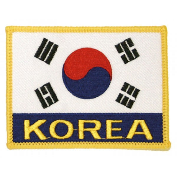 Korea Flag Martial Arts Patch 3x4 Inches Sew-On or Iron-On