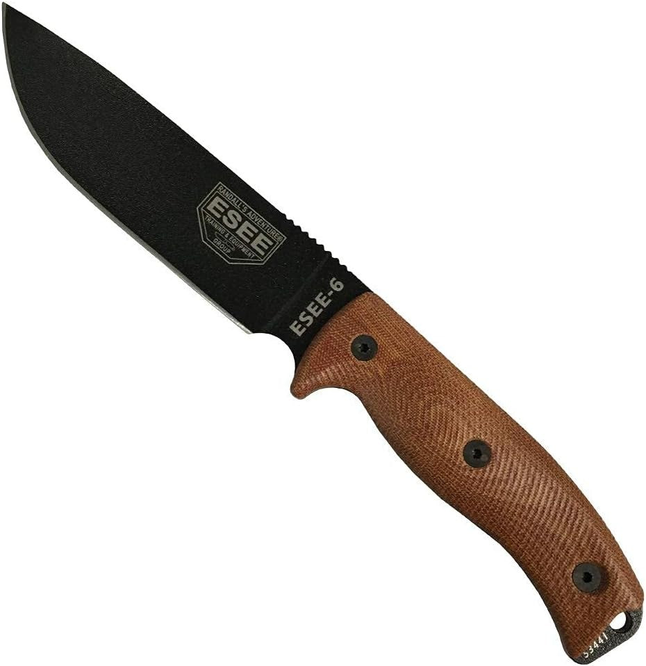 Fixed Blade Survival Knife 6.5 Inch Drop Point with Micarta Handle