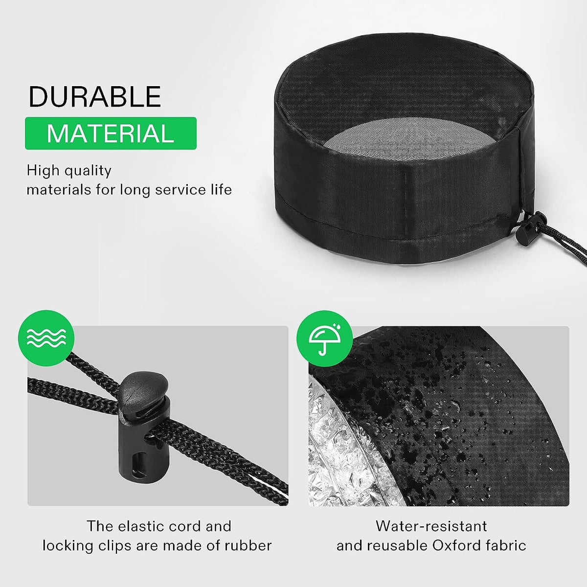 Grow Tent Vent Cover with Elastic Band & Buckle - Dust Filter for 4, 6, 8 Inch Vents