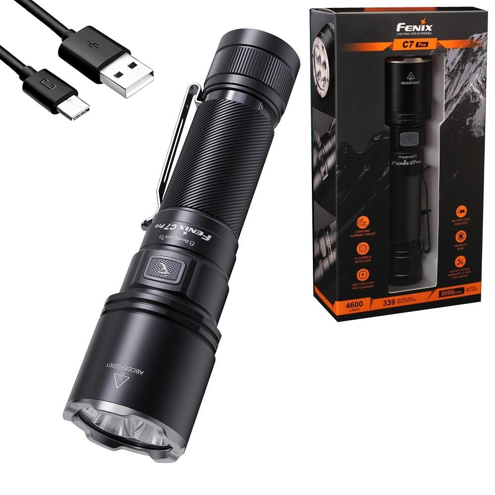 Rechargeable LED Flashlight 4600 Lumen Waterproof Duty Light with Magnetic Tail