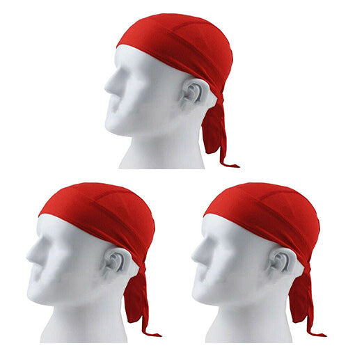 3 Pack Skull Cap Motorcycle Head Wrap Tie Durag Beanie Cycling Bandana