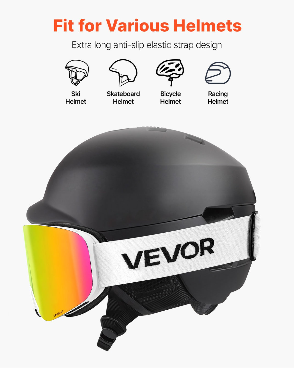 Magnet Cylindrical Ski Goggles with Pink Revo Coating - Snowboard & Snow Skiing