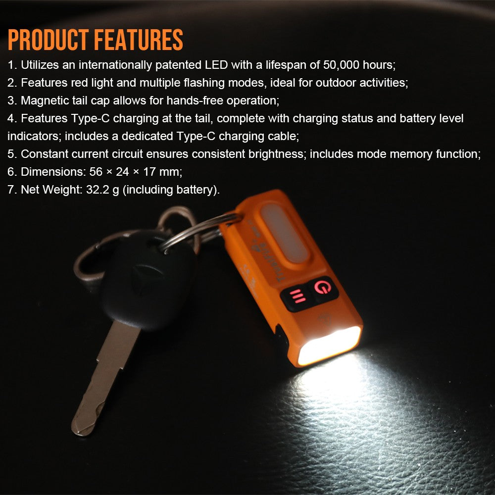Mini LED Flashlight Rechargeable USB-C Clip Light 750LM for Outdoor & Emergency