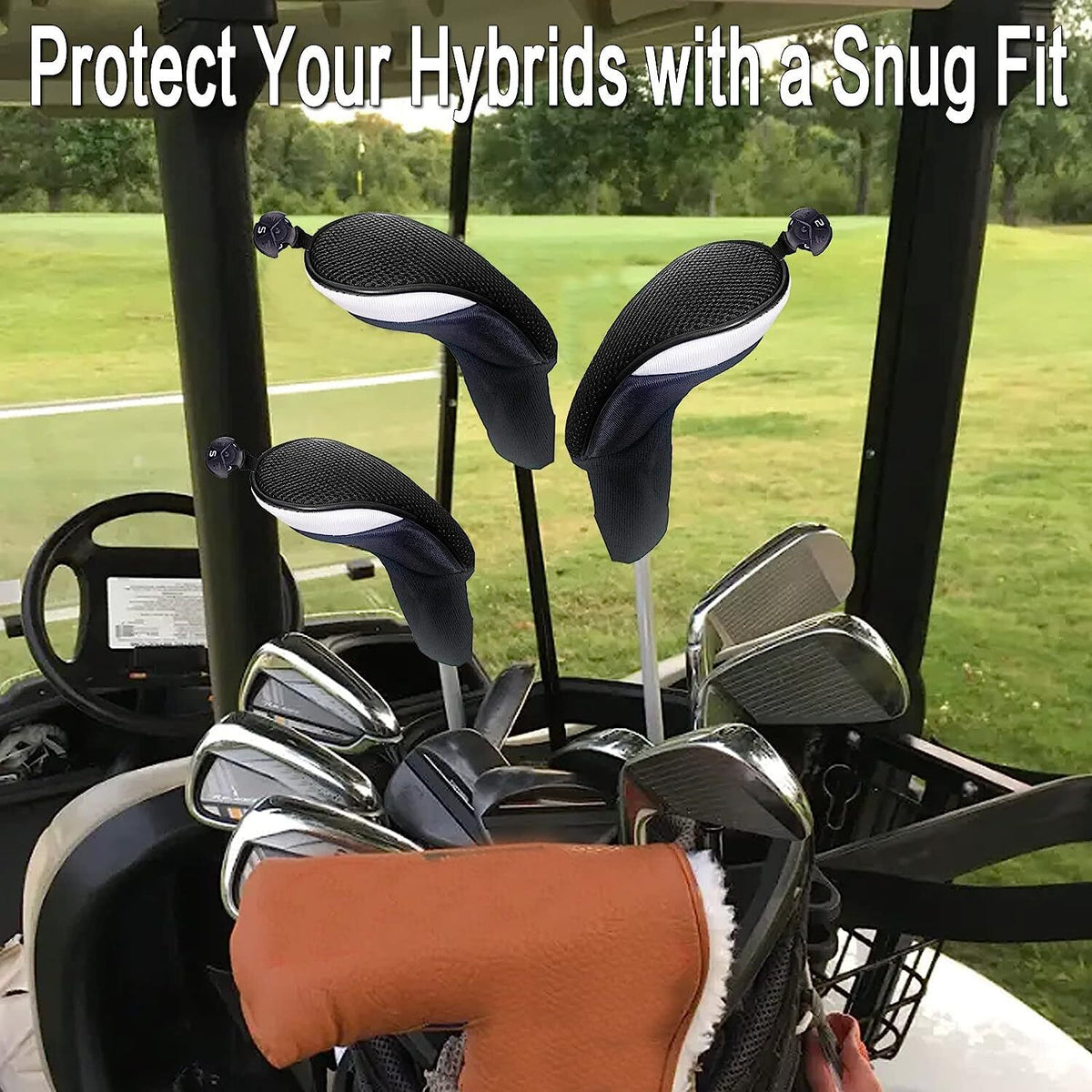 Golf Hybrid Head Cover Set 3 Interchangeable No Tag Finger Ten