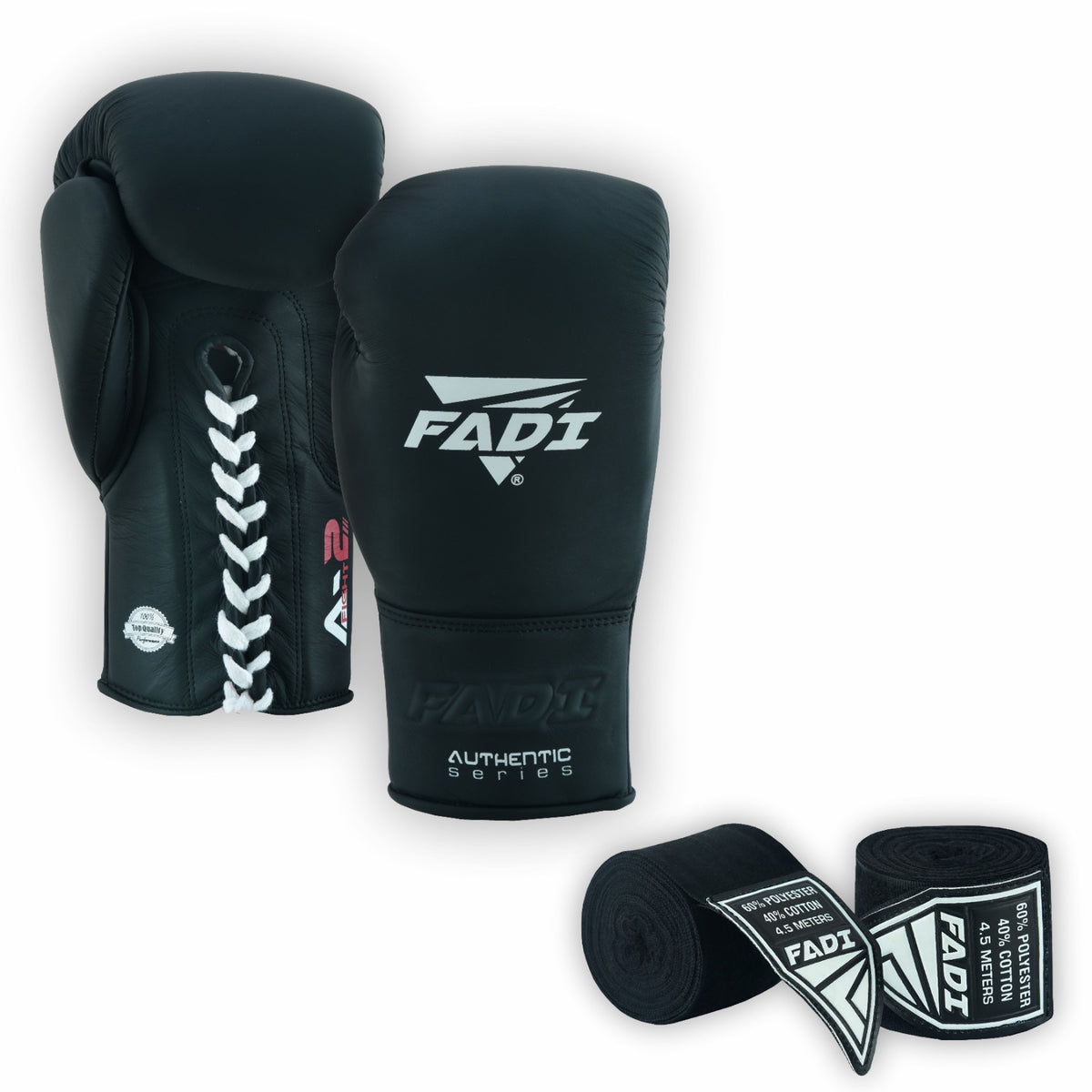 Boxing Gloves & Hand Wraps Bundle - Leather Training Gear for Boxing MMA Kickboxing