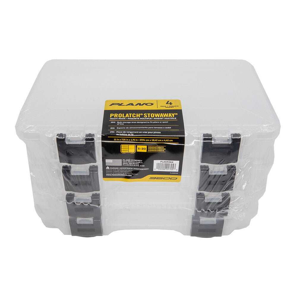 4-Pack Tackle Storage Boxes with Adjustable Dividers and Bulk Compartments