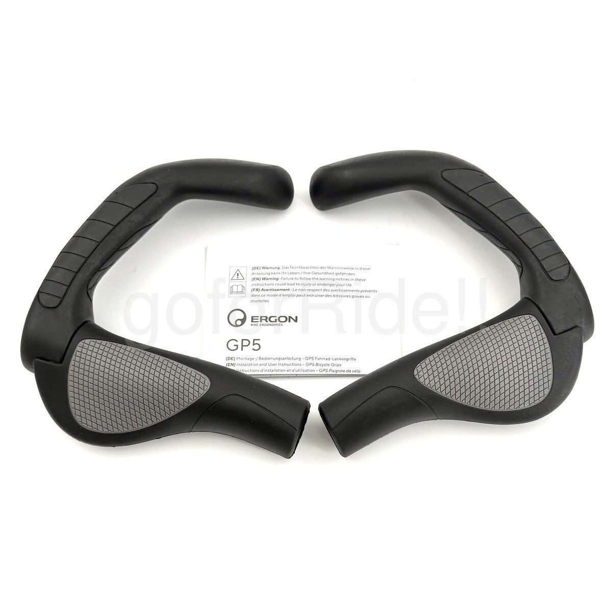 Ergon GP5 Large Lock-On Bike Grips for Touring & E-Bikes Black/Gray