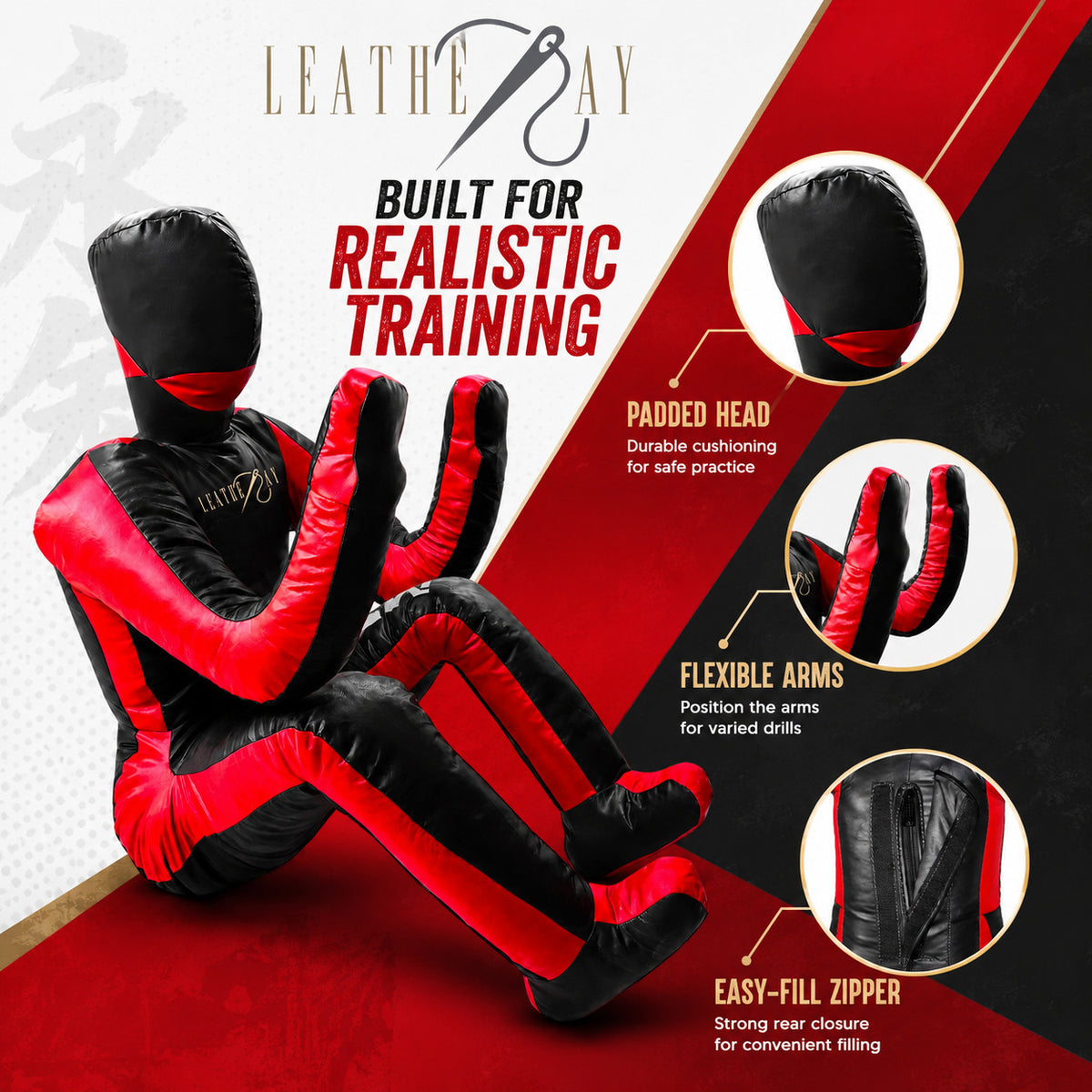 Unfilled MMA Grappling Dummy for Jiu Jitsu, Judo, Wrestling & Martial Arts Training