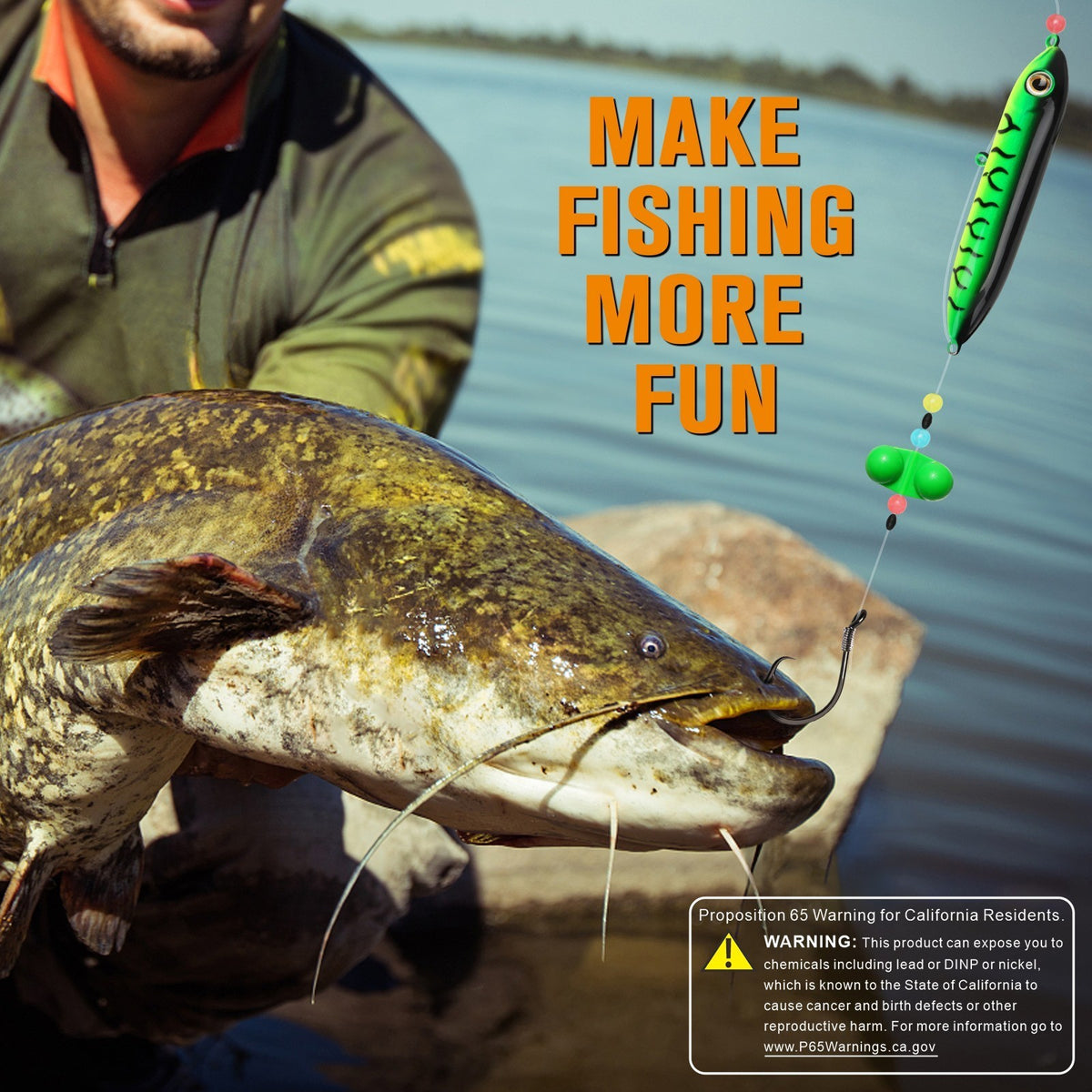 6PCS Catfish Float Rig Kit with Rattles & 6/0 Circle Hooks for Freshwater & Saltwater Fishing