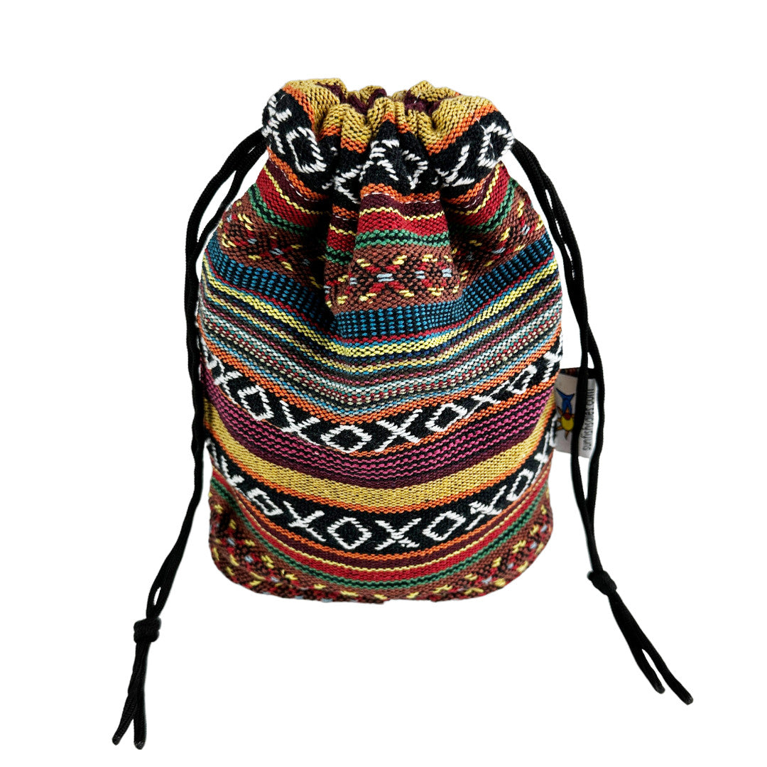 Golf Valuables Pouch - Handcrafted Woven Fabric Essentials Bag with Fleece Lining