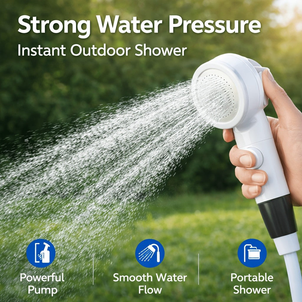 Portable Camping Shower Pump 6500mAh Lightweight Water Pump for Outdoor Use