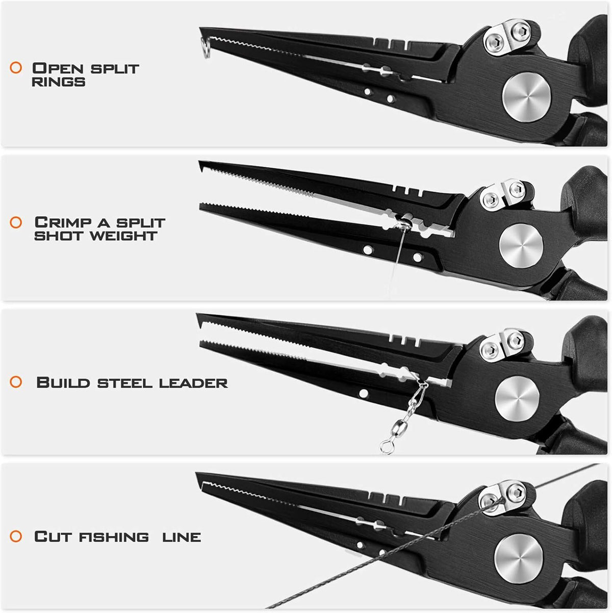 Fishing Pliers Stainless Steel Line Cutter & Hook Remover 7.5” & 8.5”