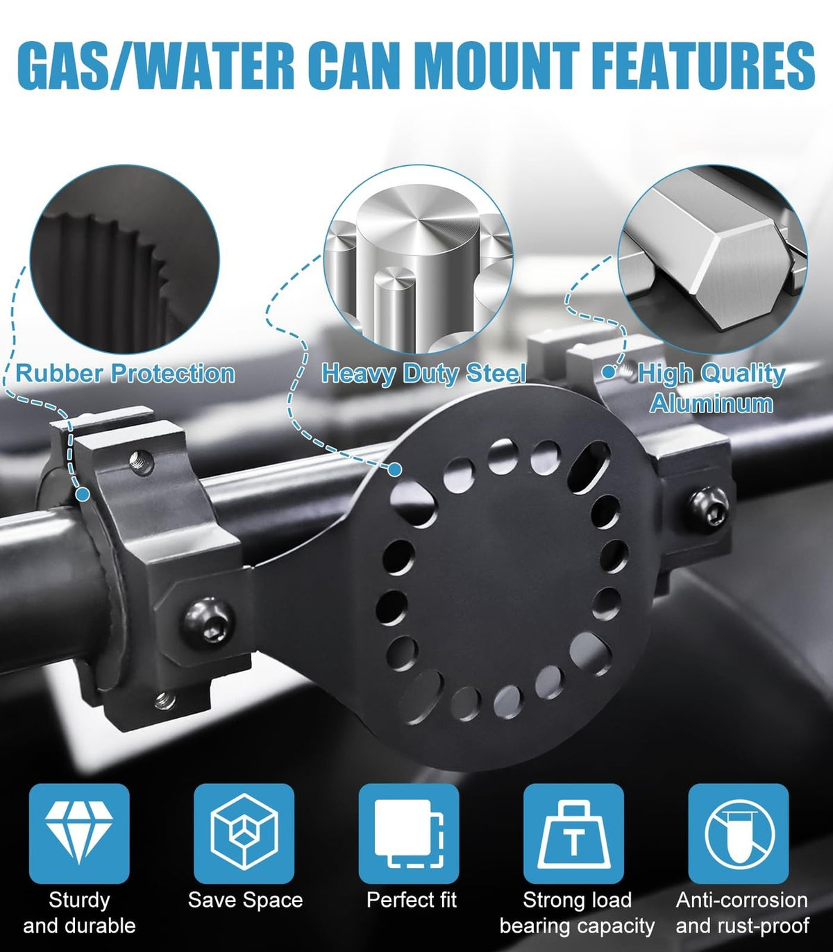 UTV Gas Can Mount Water Tank Oil Can Holder for Polaris RZR Talon Can-Am